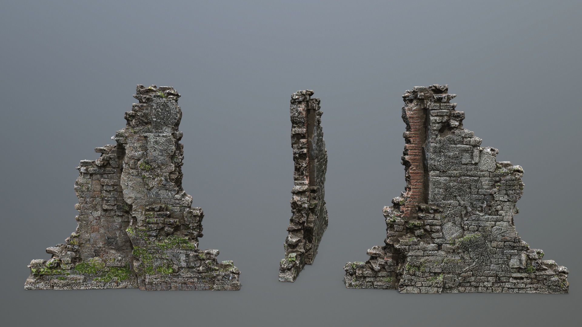 Ruin Gate Low-poly 3D model_9