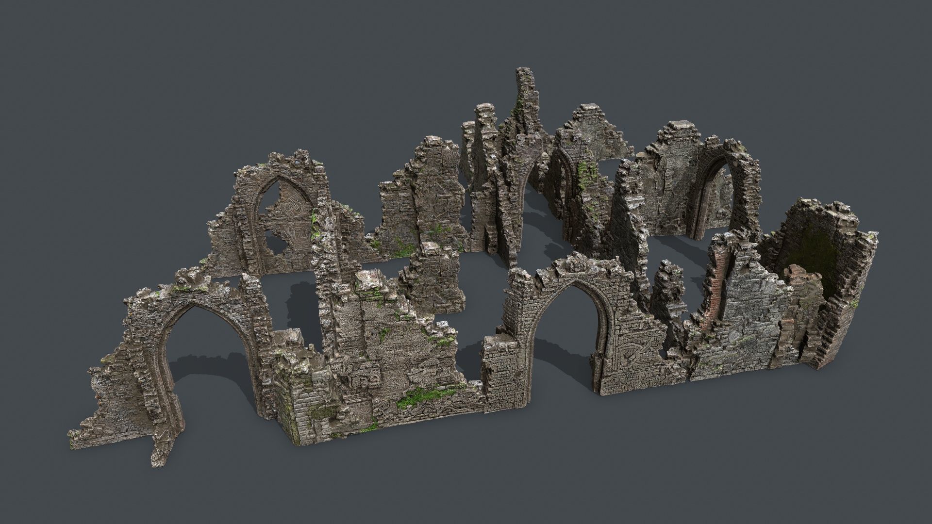 Ruin Gate Low-poly 3D model_2
