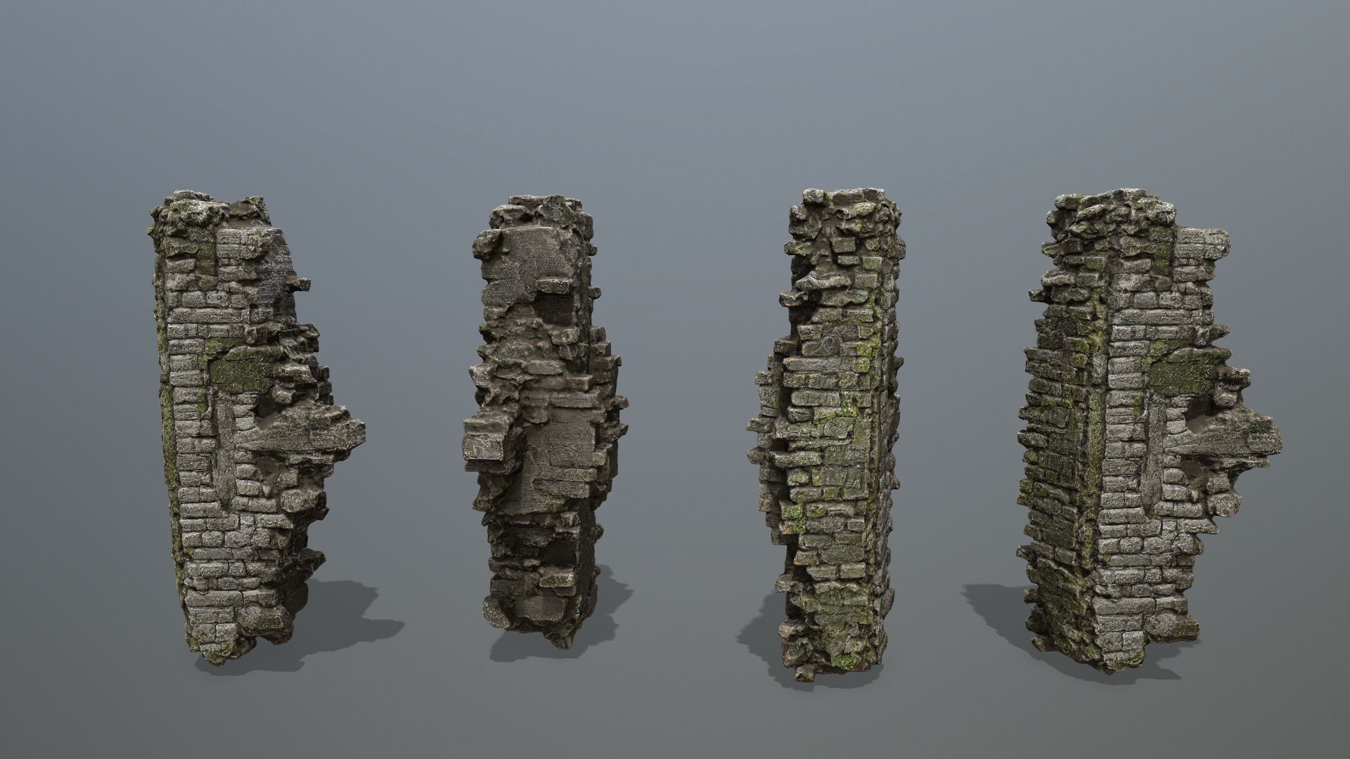 Ruin Gate Low-poly 3D model_11