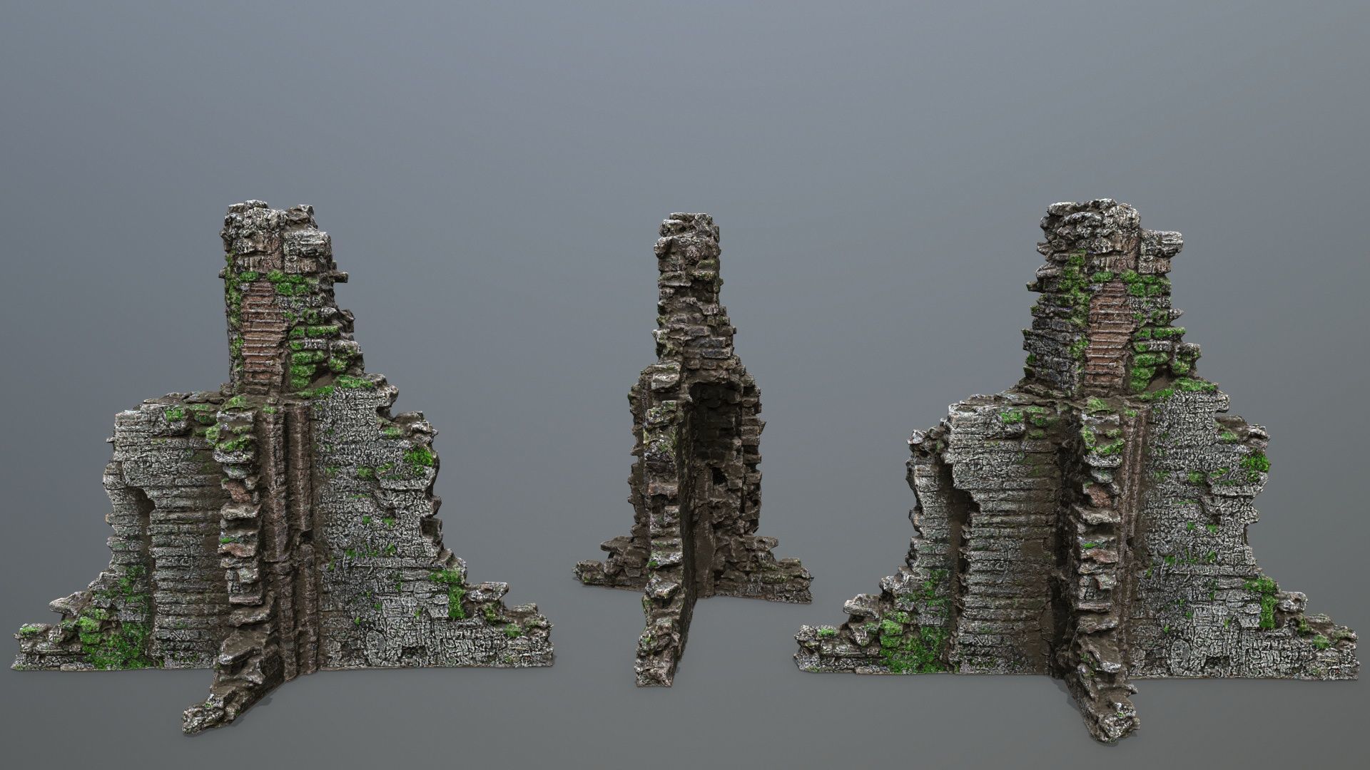 Ruin Gate Low-poly 3D model_10