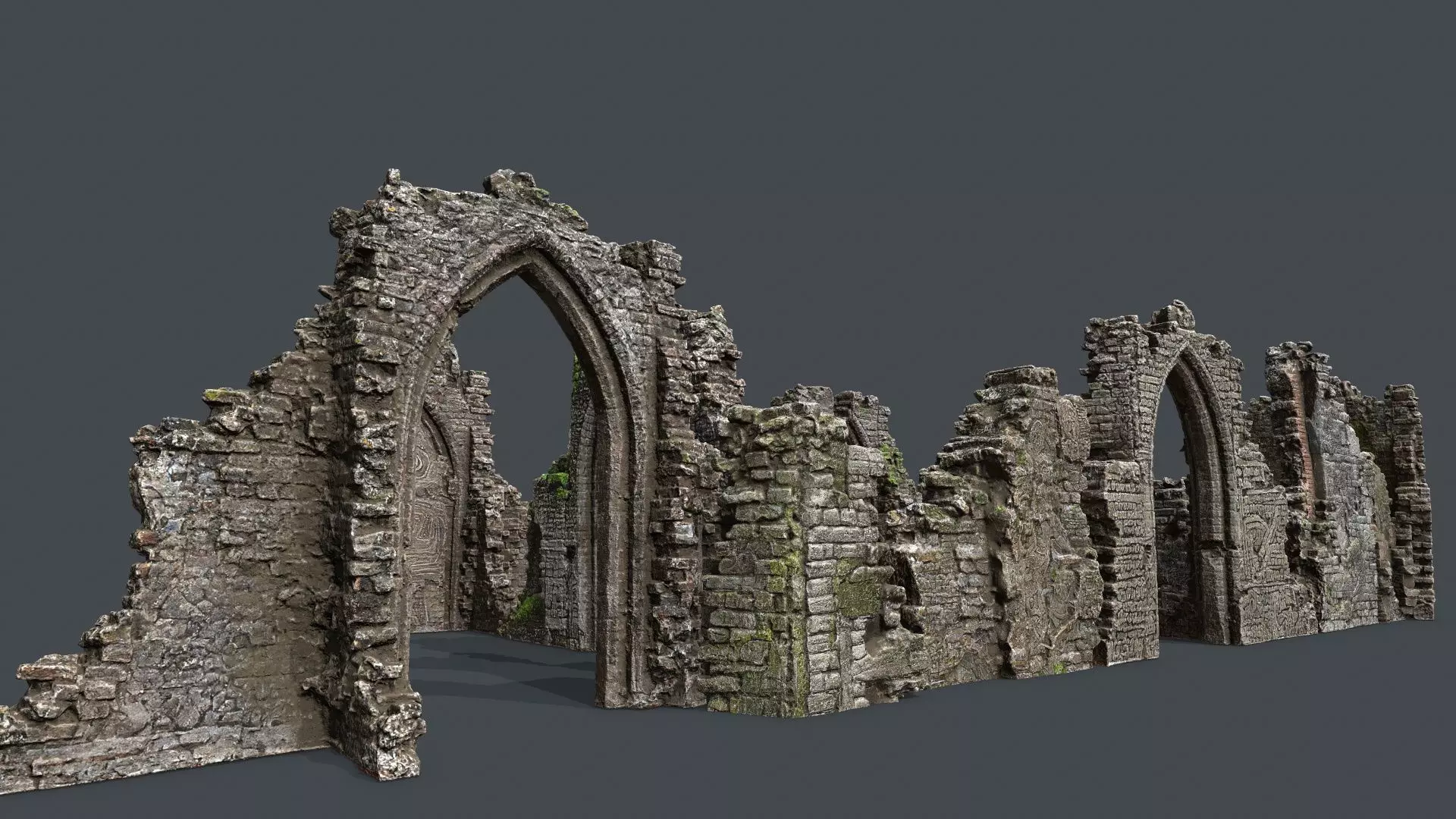 Ruin Gate Low-poly 3D model_0
