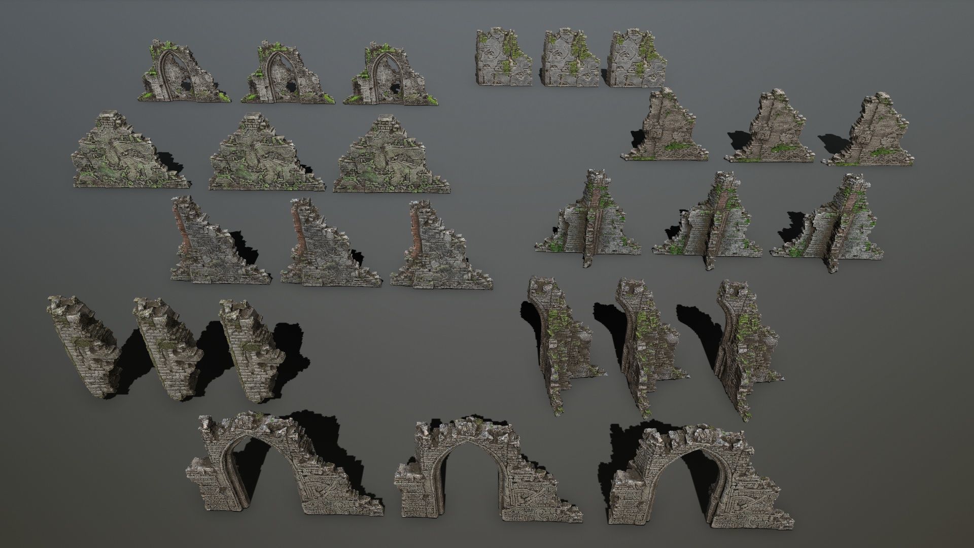 Ruin Gate Low-poly 3D model_14