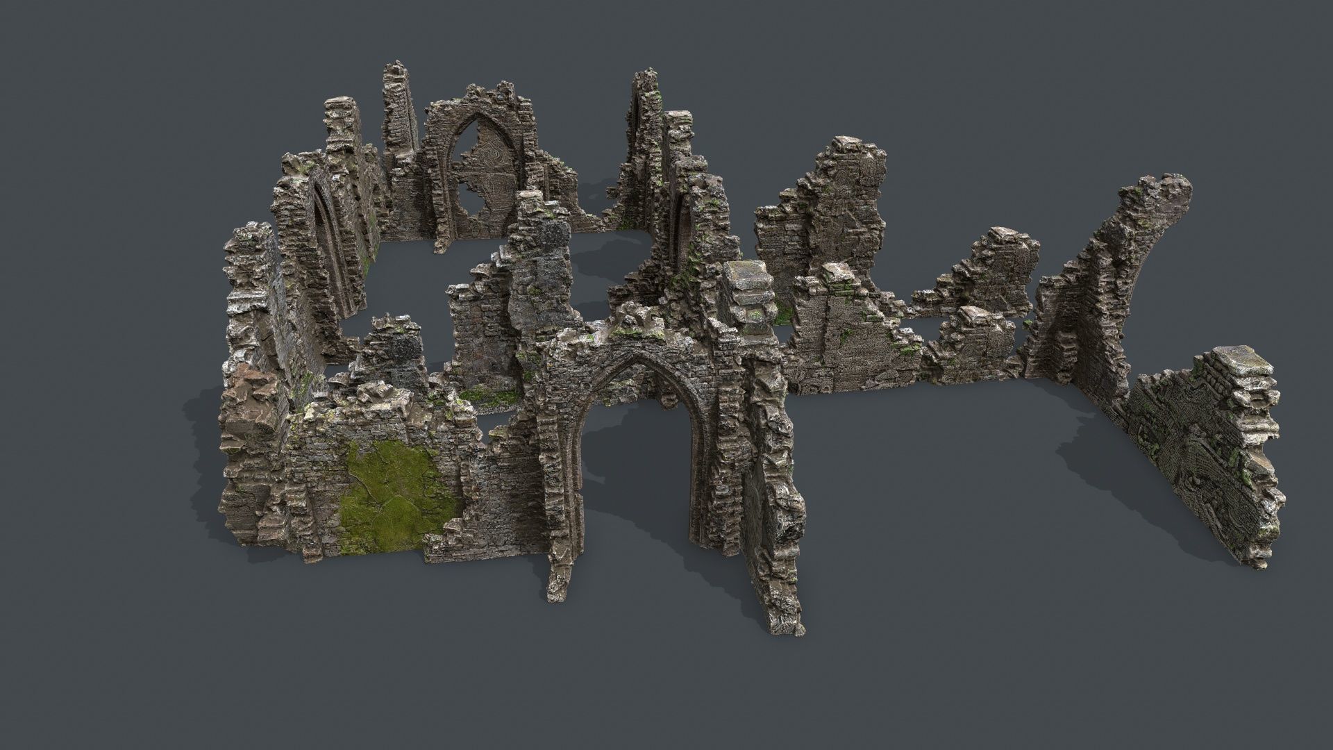 Ruin Gate Low-poly 3D model_4