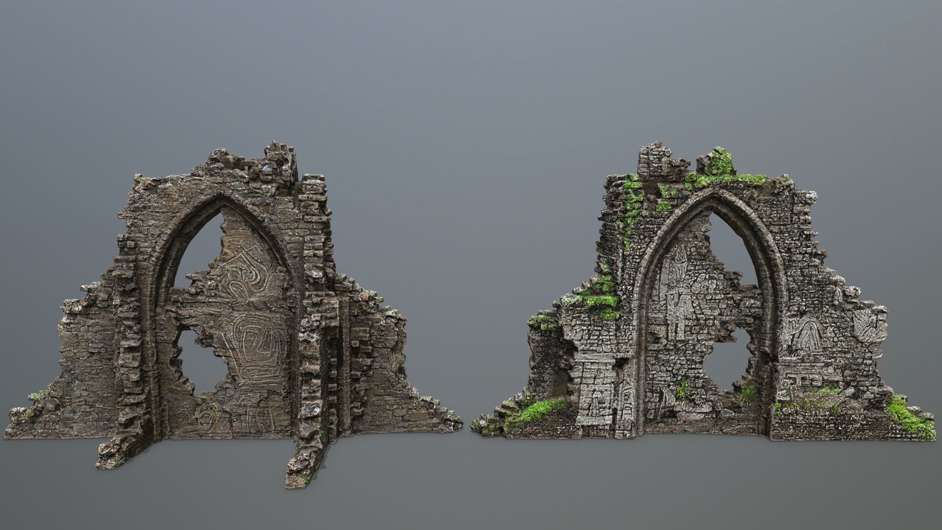 Ruin Gate Low-poly 3D model_6