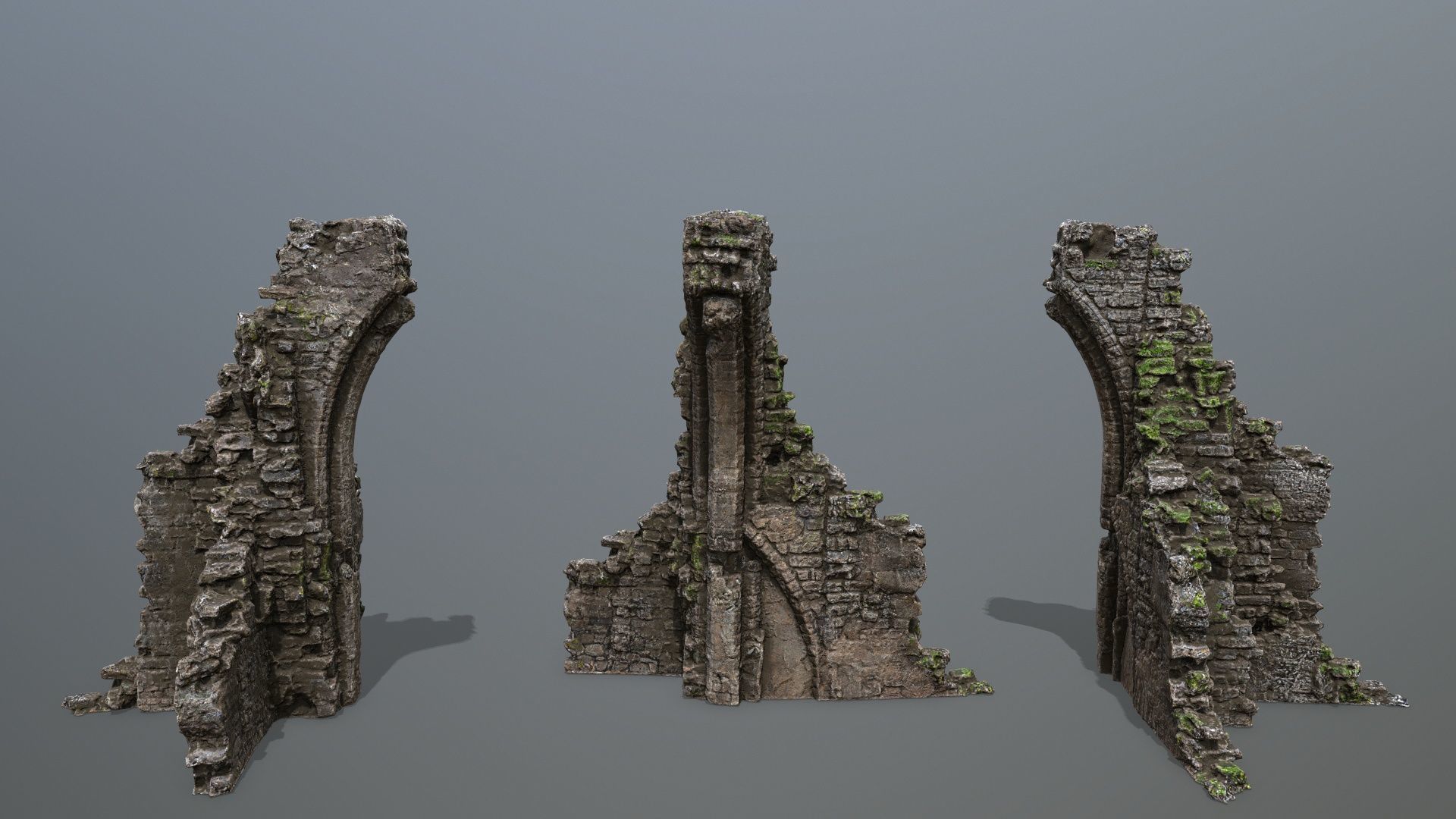 Ruin Gate Low-poly 3D model_8