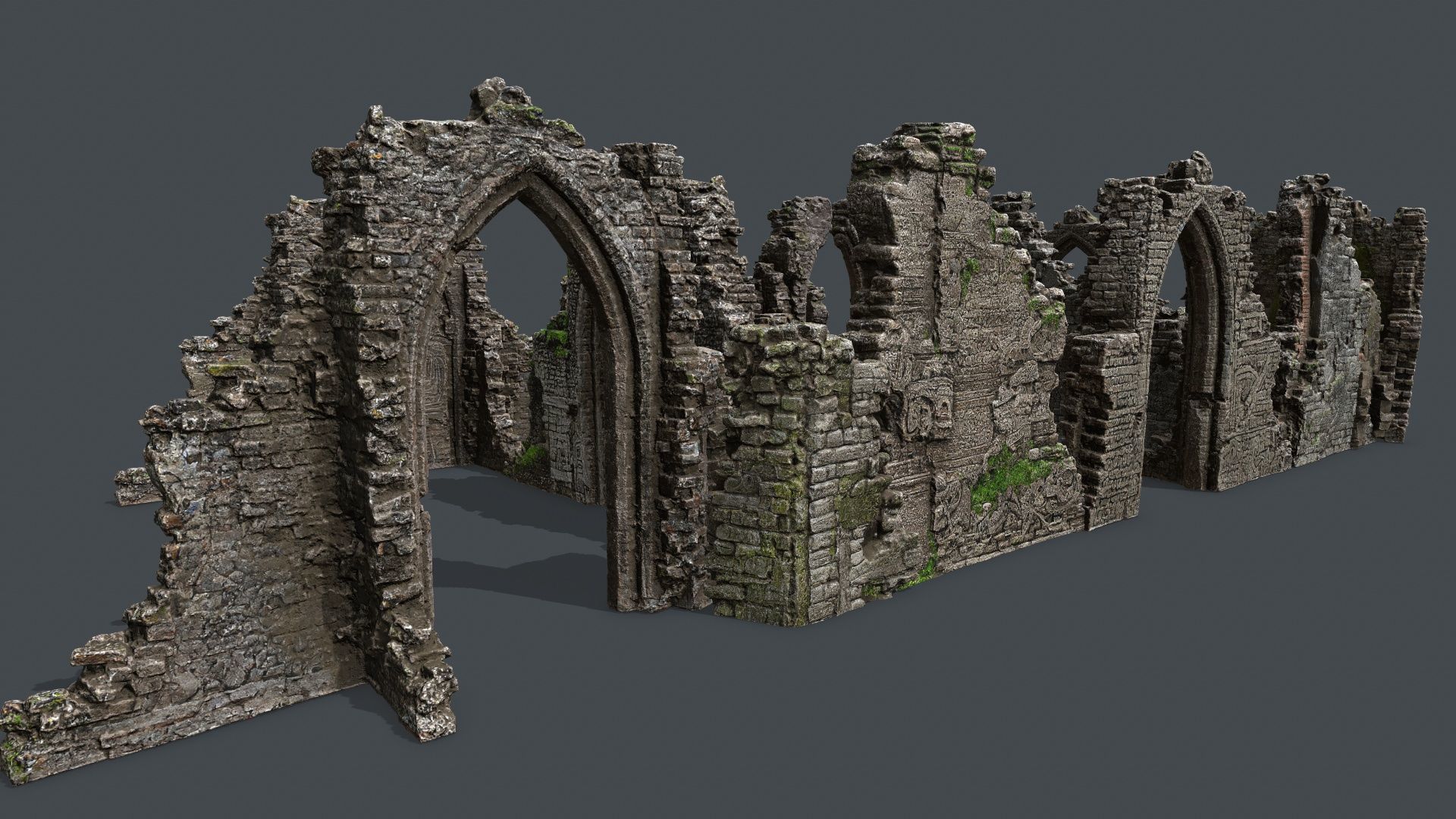 Ruin Gate Low-poly 3D model_3