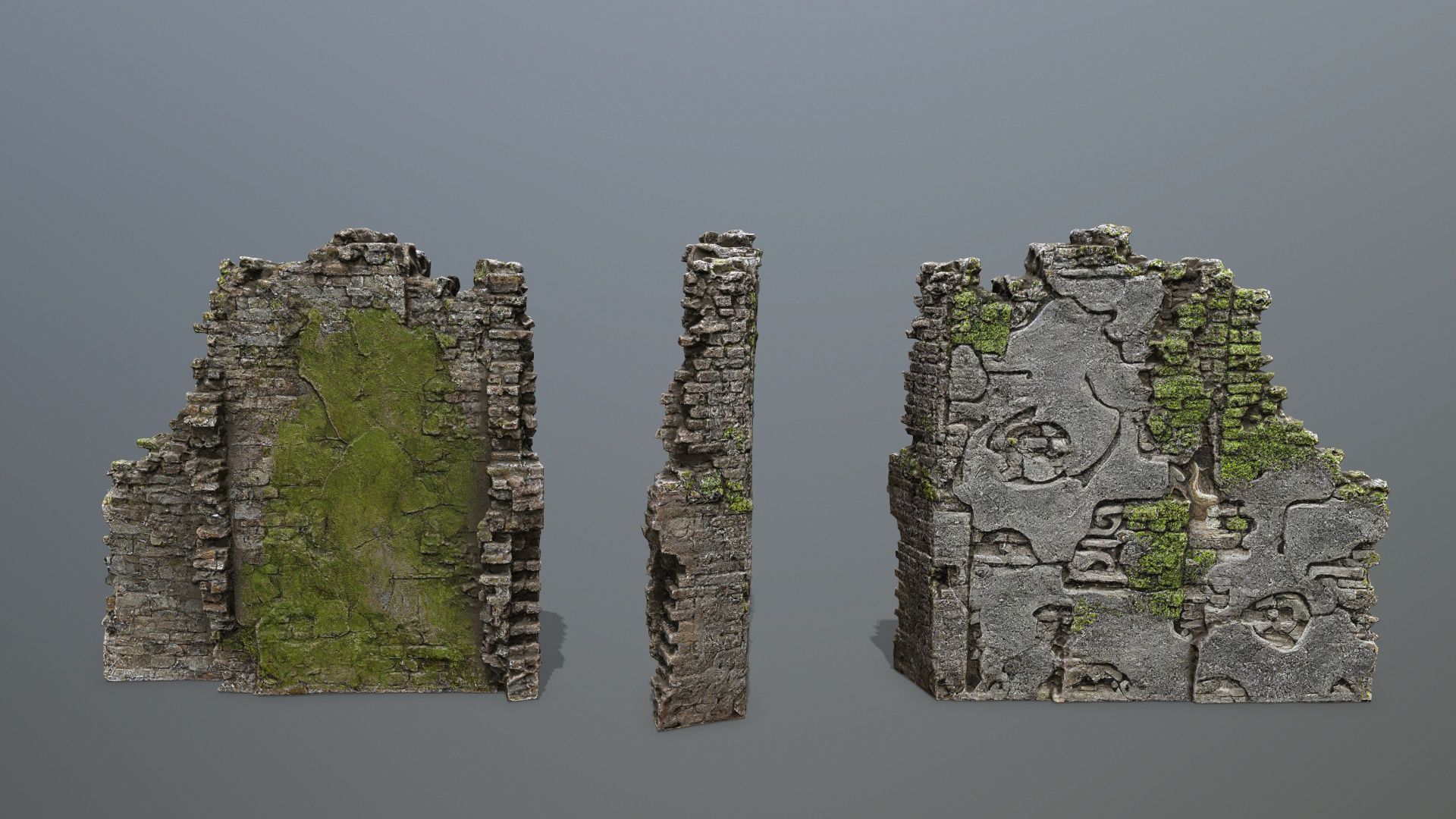 Ruin Gate Low-poly 3D model_7