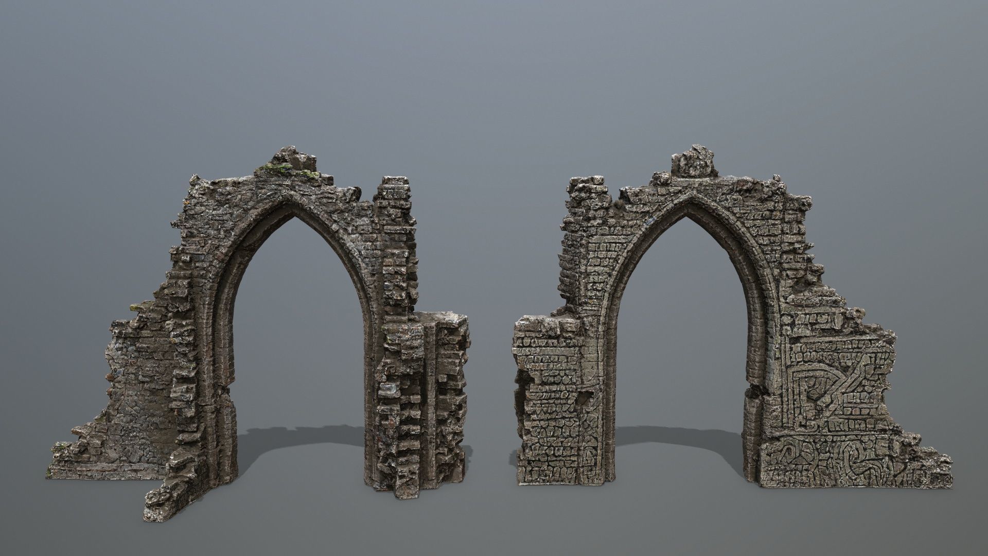 Ruin Gate Low-poly 3D model_5