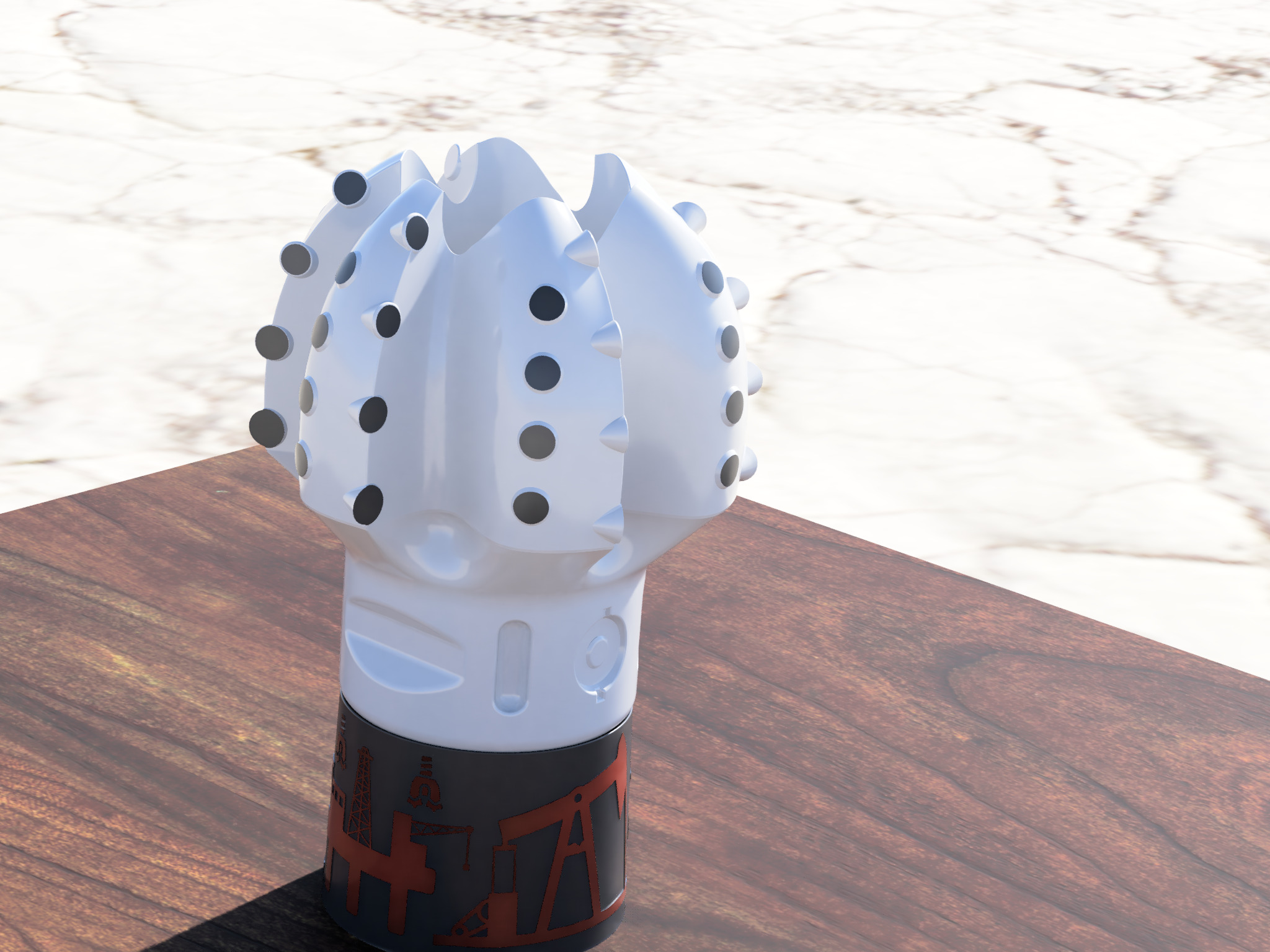 PDC Drill bit Pen Holder with Thread Protector 3D print model_1