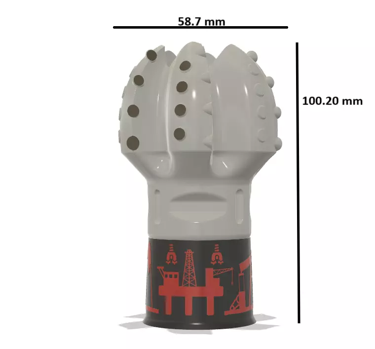 PDC Drill bit Pen Holder with Thread Protector 3D print model_0