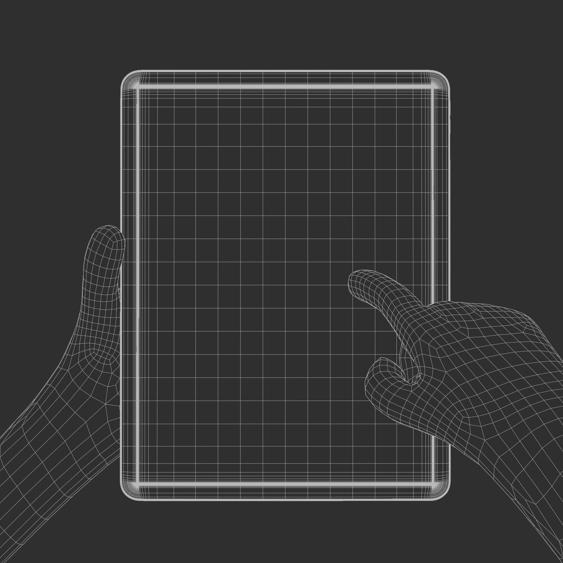 Simple Hand Holding Tab Potrait Angle Low-poly 3D model_4