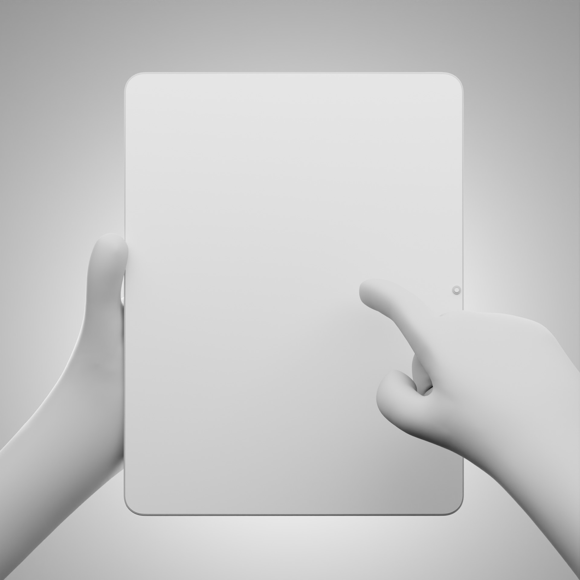 Simple Hand Holding Tab Potrait Angle Low-poly 3D model_3