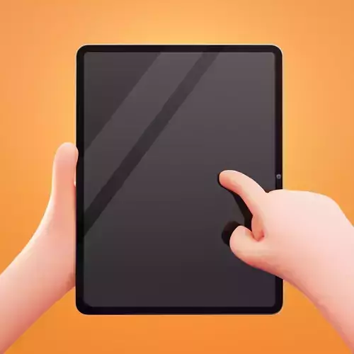 Simple Hand Holding Tab Potrait Angle