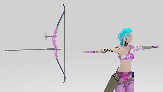 Arcery Nina rigged character lowpolys  Low-poly 3D model