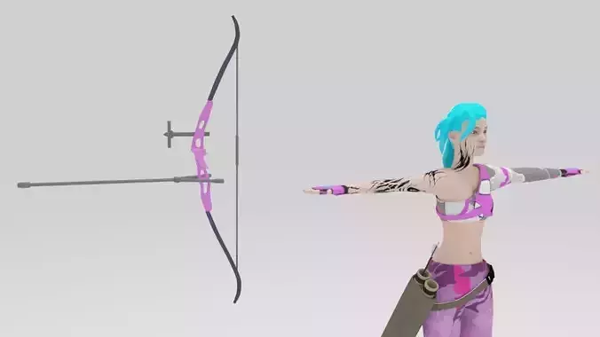 Character Arcery Nina rigged  lowpolys 