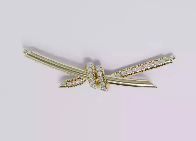 Tiffany knot diamond pendant necklace