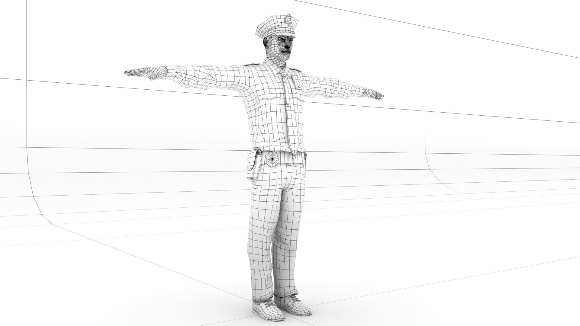 laos Game Cop Low-poly 3D model_8