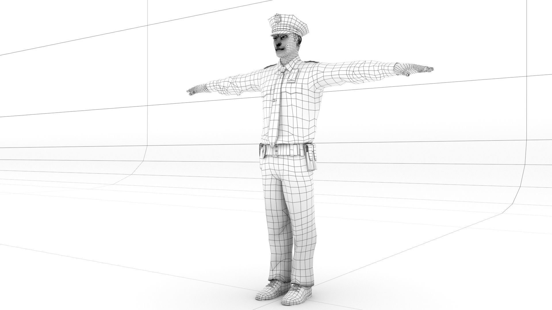 laos Game Cop Low-poly 3D model_9