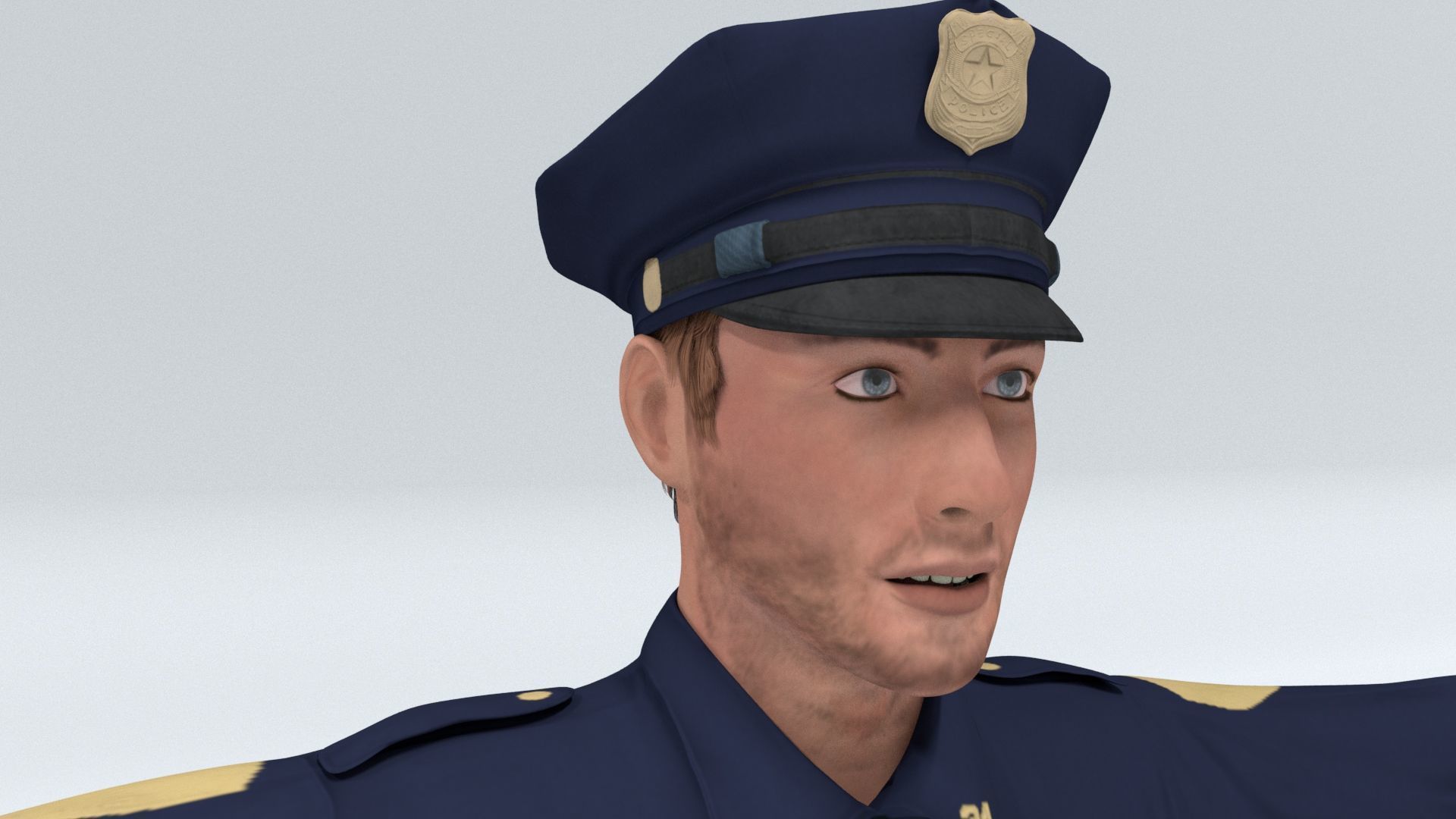 laos Game Cop Low-poly 3D model_5