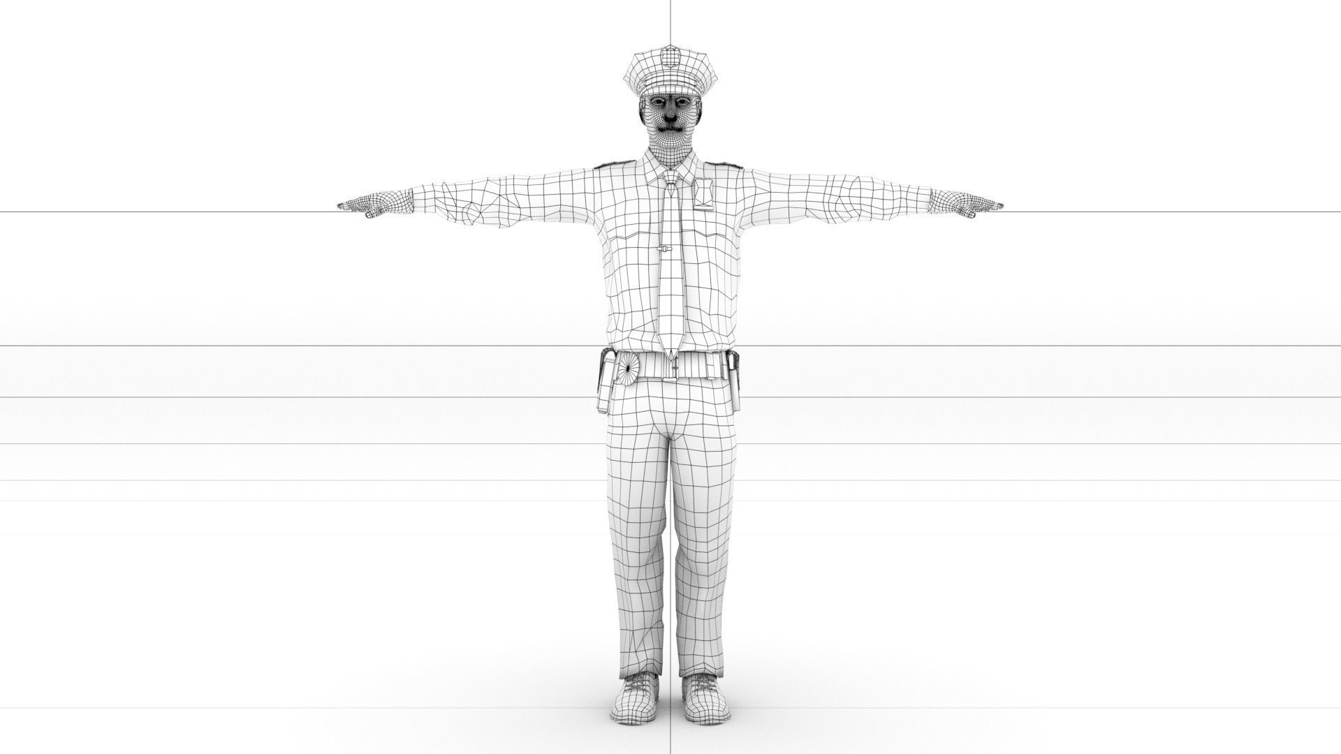 laos Game Cop Low-poly 3D model_7