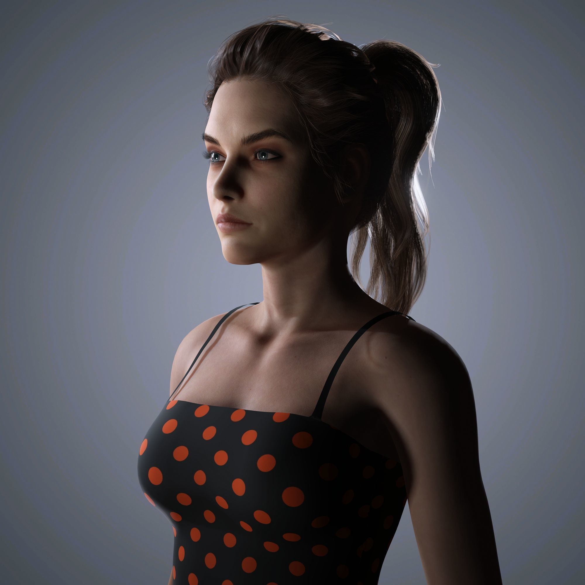 Barbara Palvin Character 3D Model Low-poly 3D model Low-poly 3D model_7