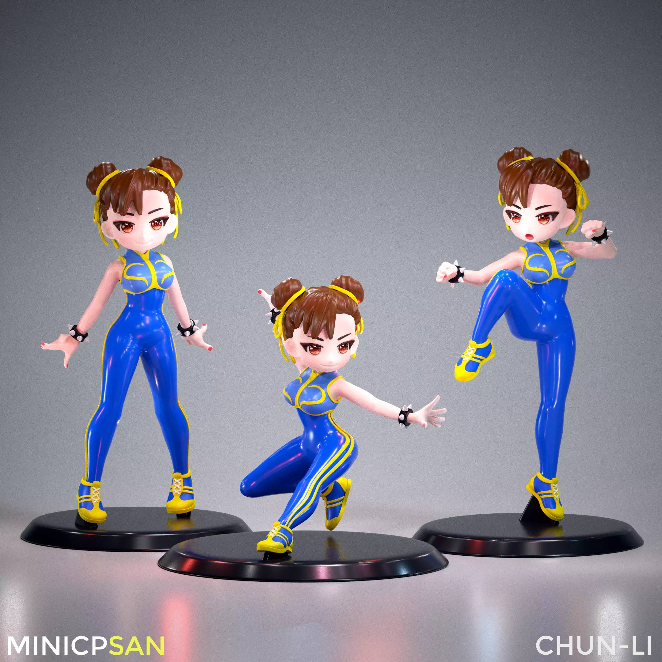 3in1 Mini Chun Li Alpha Outfit Bundle- Street Fighter Figure 3D print model