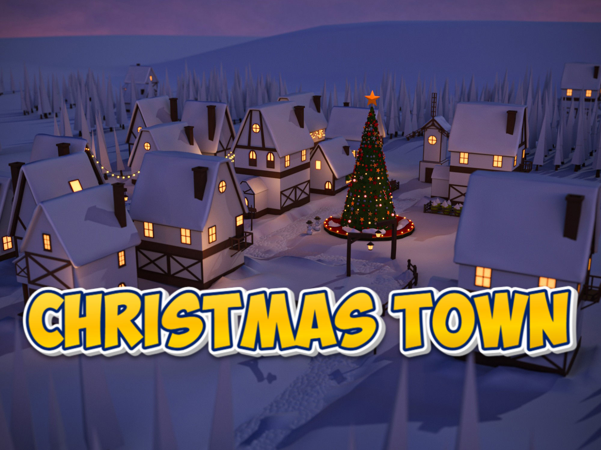 Christmas Town Low-poly 3D model_15