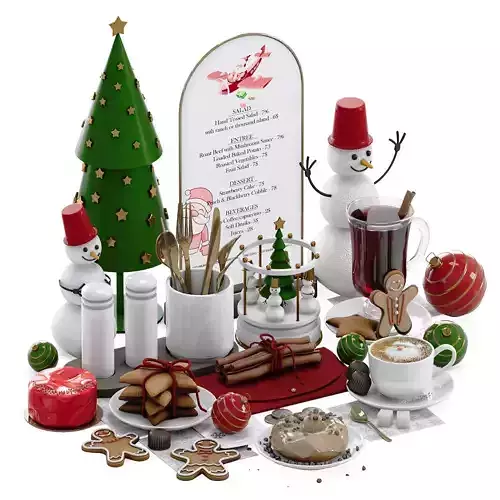 Table setting for cafes and restaurants New Year and Christmas
