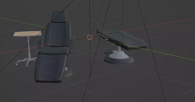 Tattoo chairs and table Free low-poly 3D model