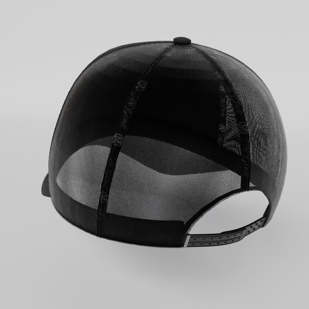 Trucker hat 3D mockup Low-poly 3D model_9