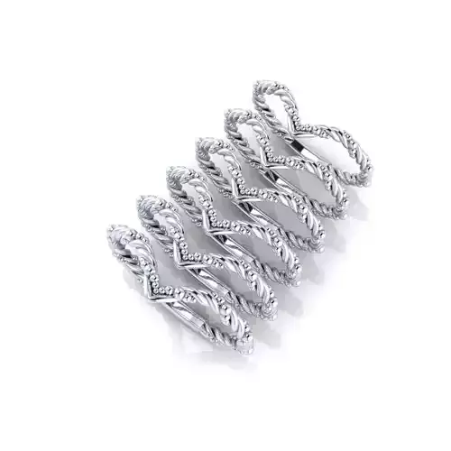 V shape twisted ring chevron all size  47 49 51 53 55 57