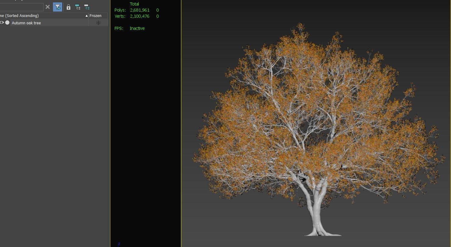 Autumn oak tree 3D model_5