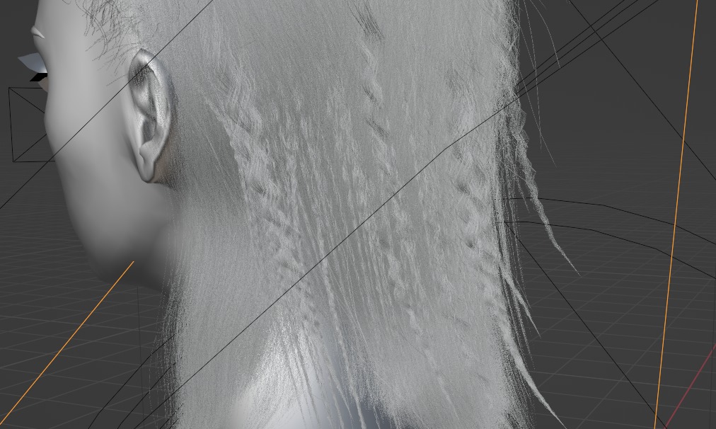 Female Hair Model Low-poly 3D model_1