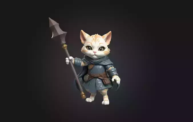 A Chibi Style Cat 3D Model Features