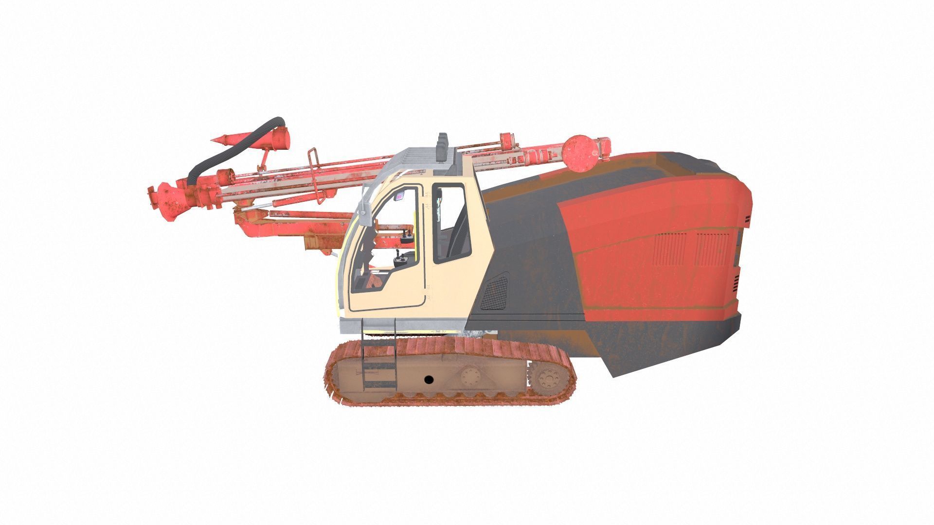 Drill Machine Low-poly 3D model_7