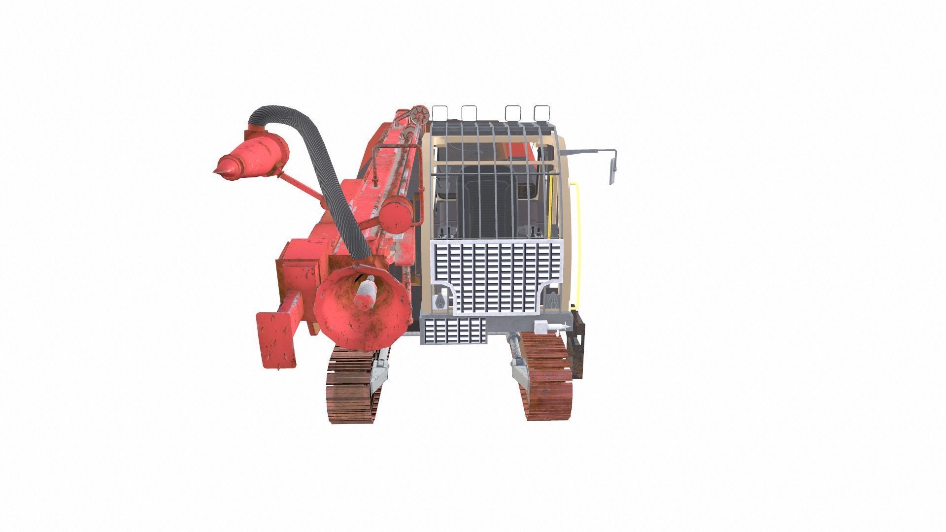 Drill Machine Low-poly 3D model_2