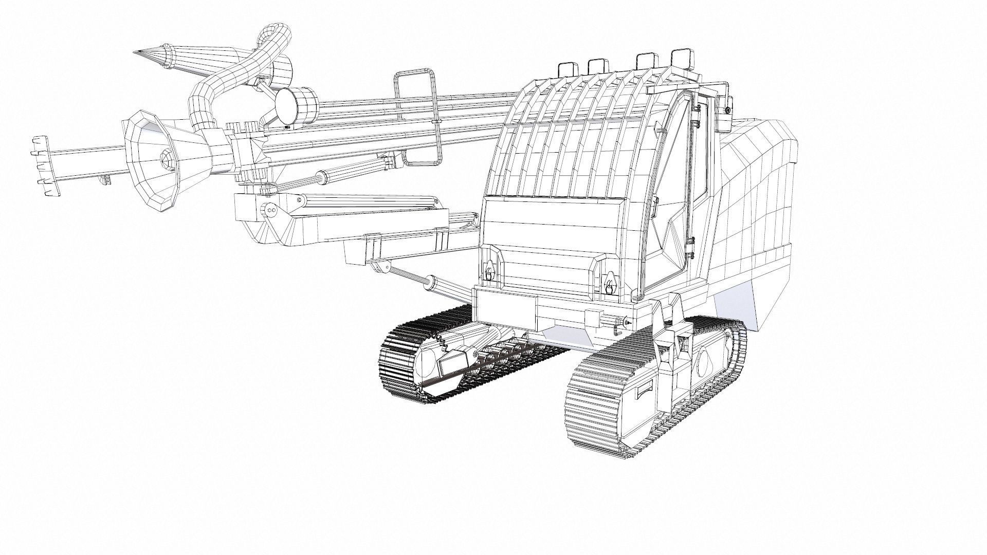 Drill Machine Low-poly 3D model_24