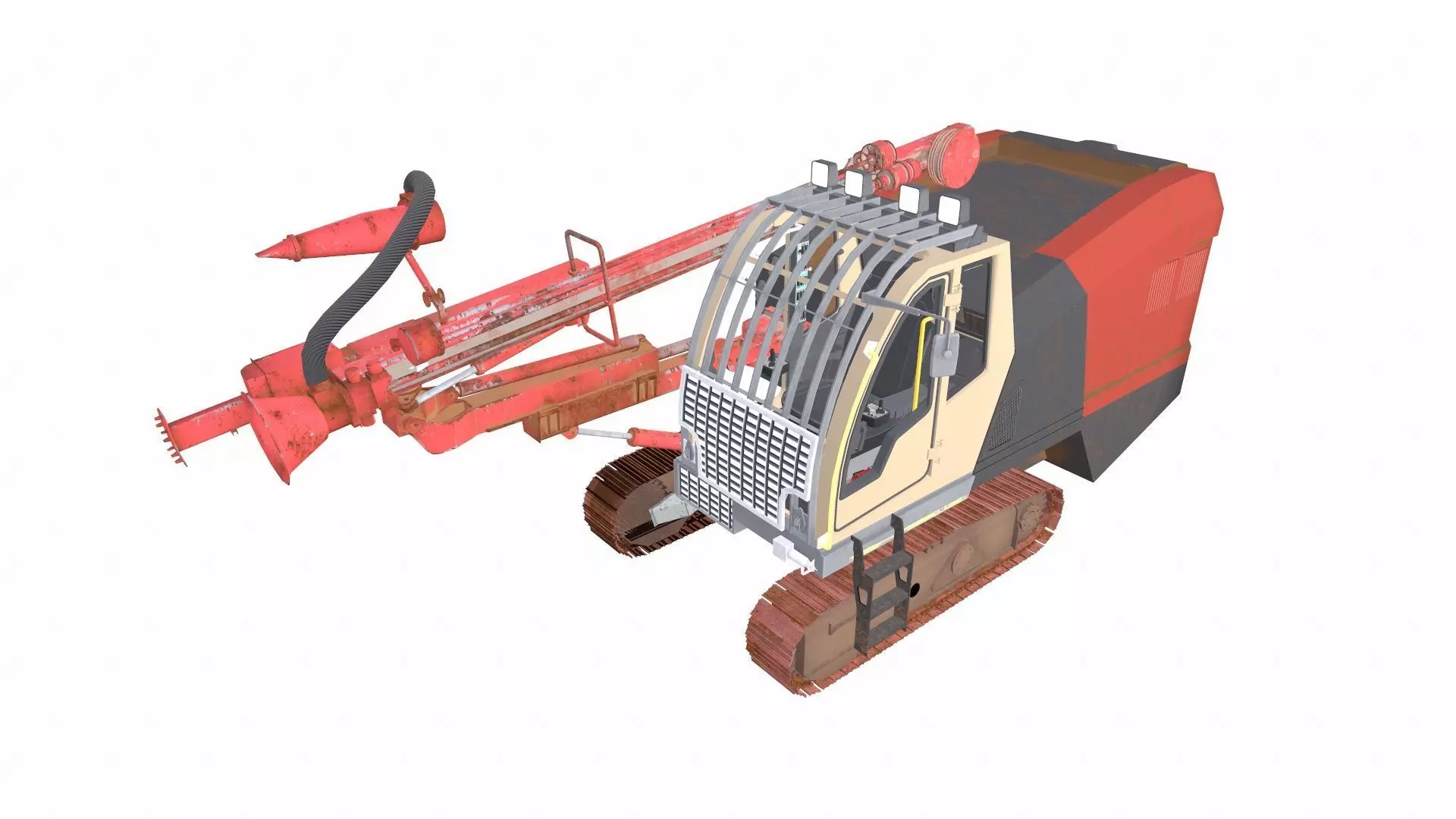 Drill Machine Low-poly 3D model_0