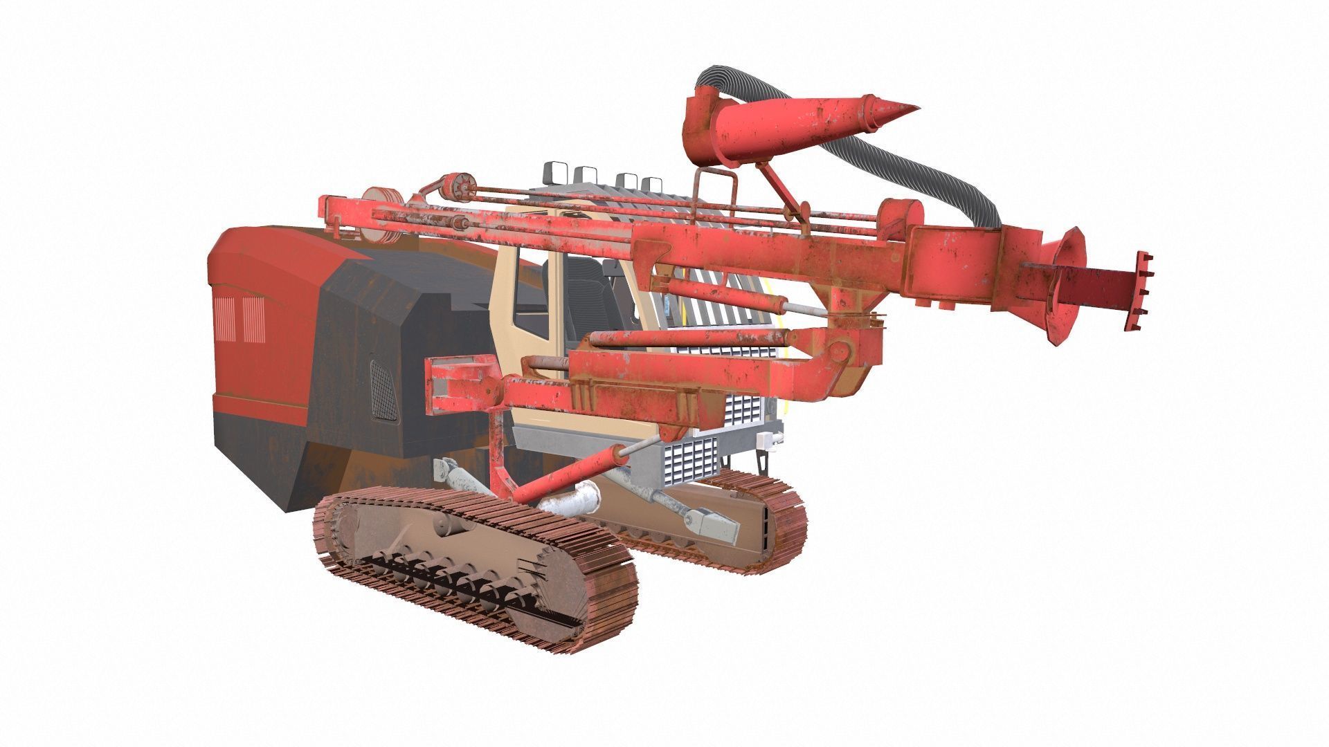 Drill Machine Low-poly 3D model_3