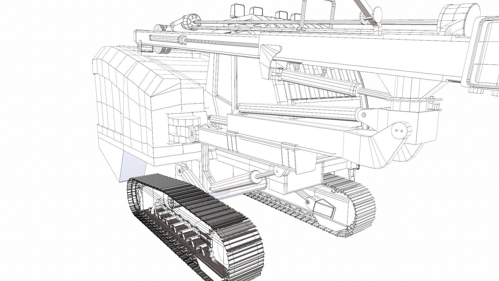 Drill Machine Low-poly 3D model_25