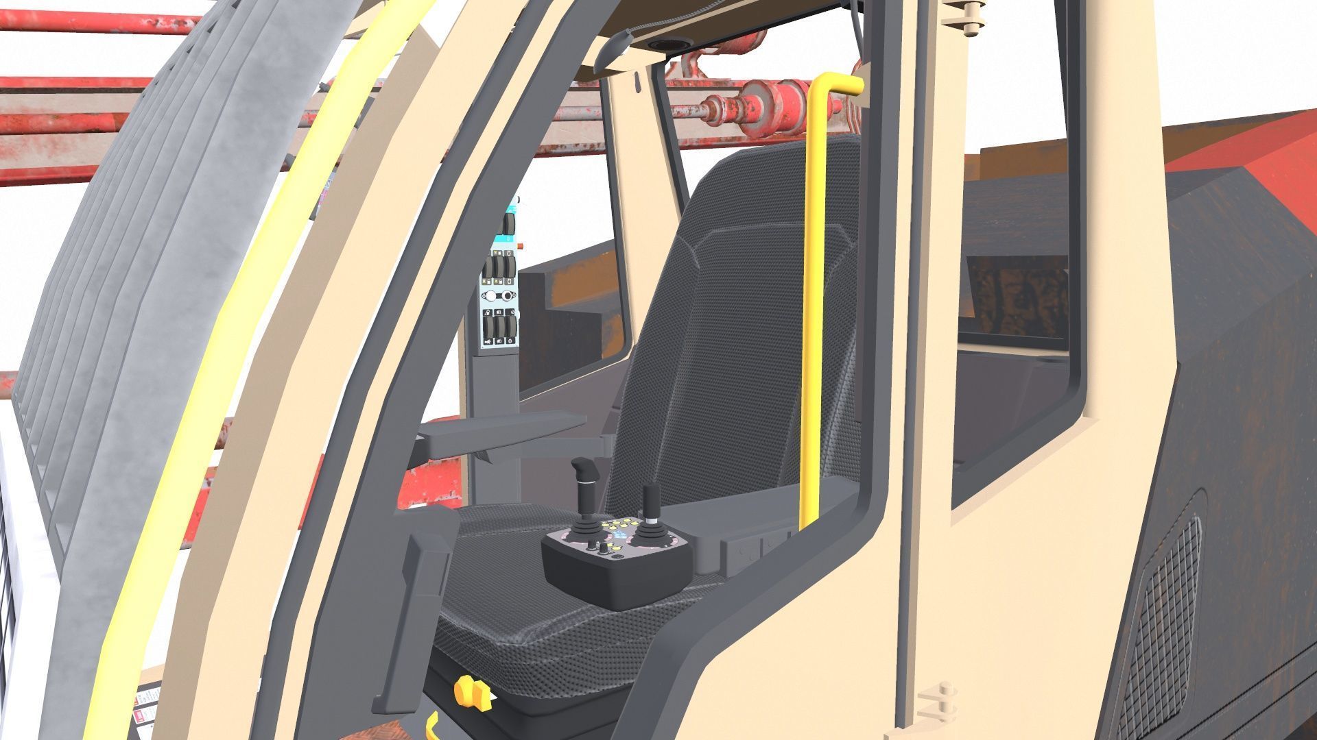 Drill Machine Low-poly 3D model_11