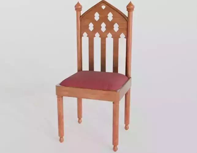 Medieval chair 3d model Free low-poly 3D model