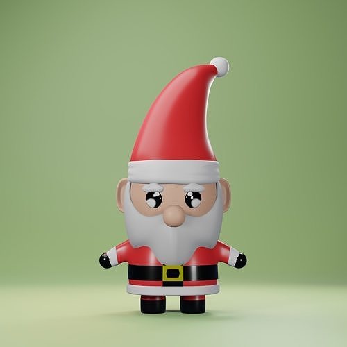 santa cute charater 3d  3D model