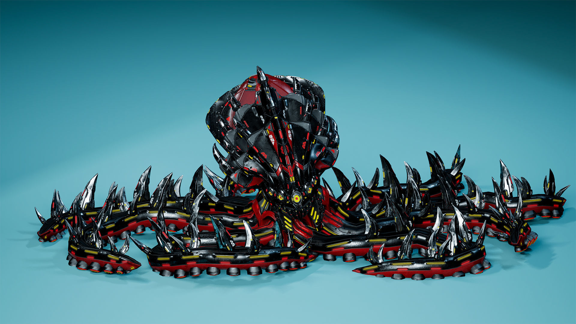 Sci-Fi Octopus Low-poly 3D model_10