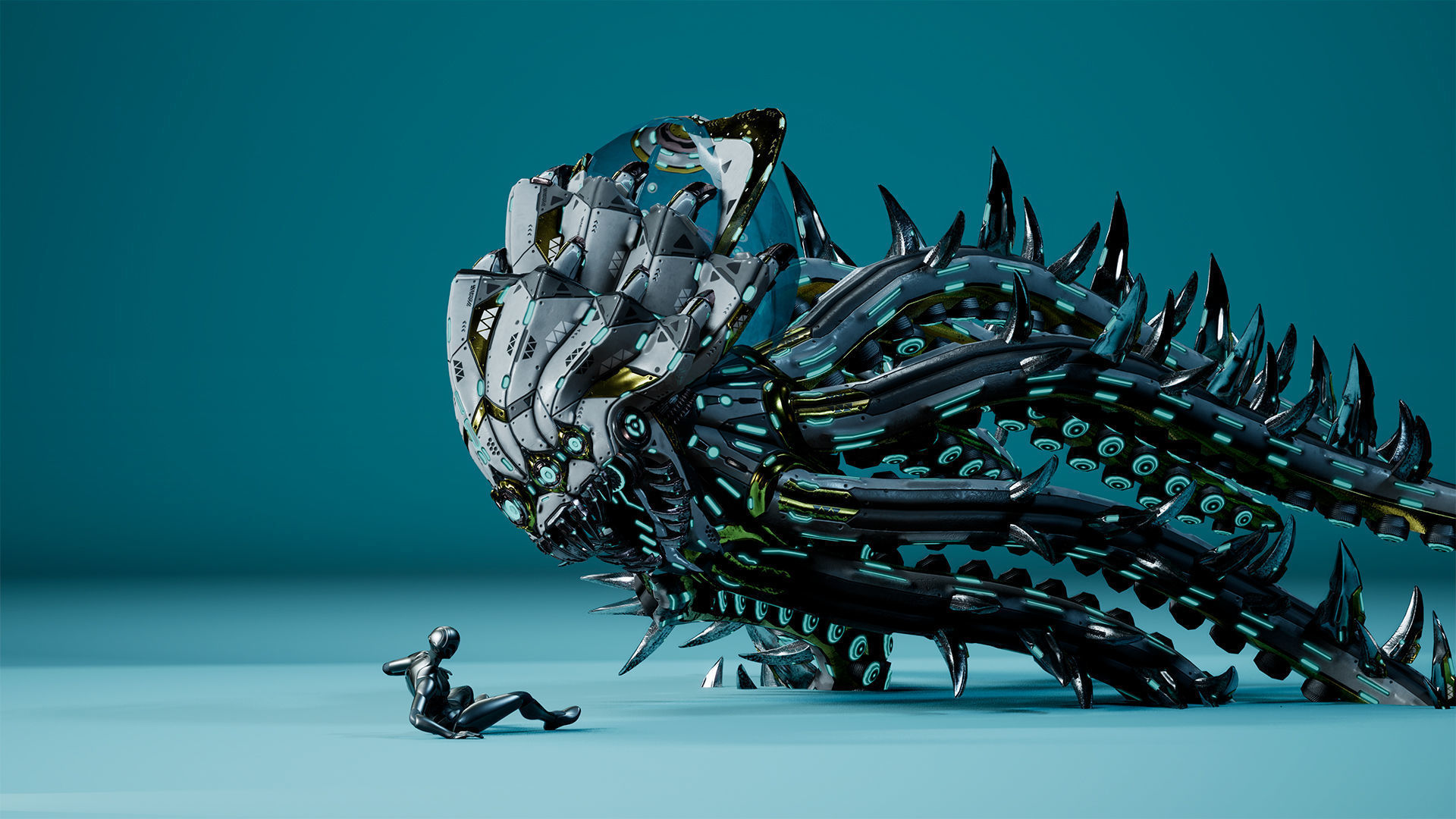 Sci-Fi Octopus Low-poly 3D model_13