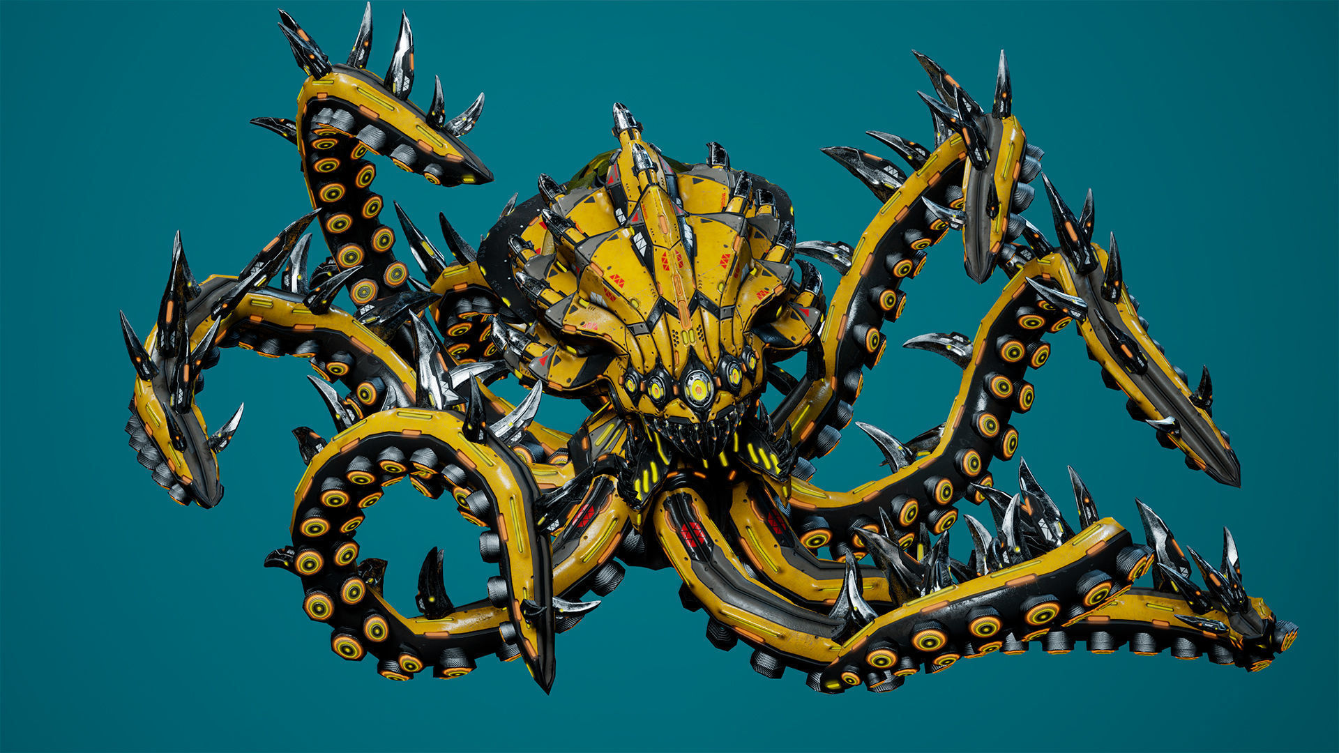 Sci-Fi Octopus Low-poly 3D model_15
