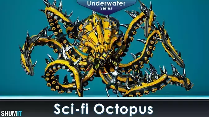 Sci-Fi Octopus Low-poly 3D model