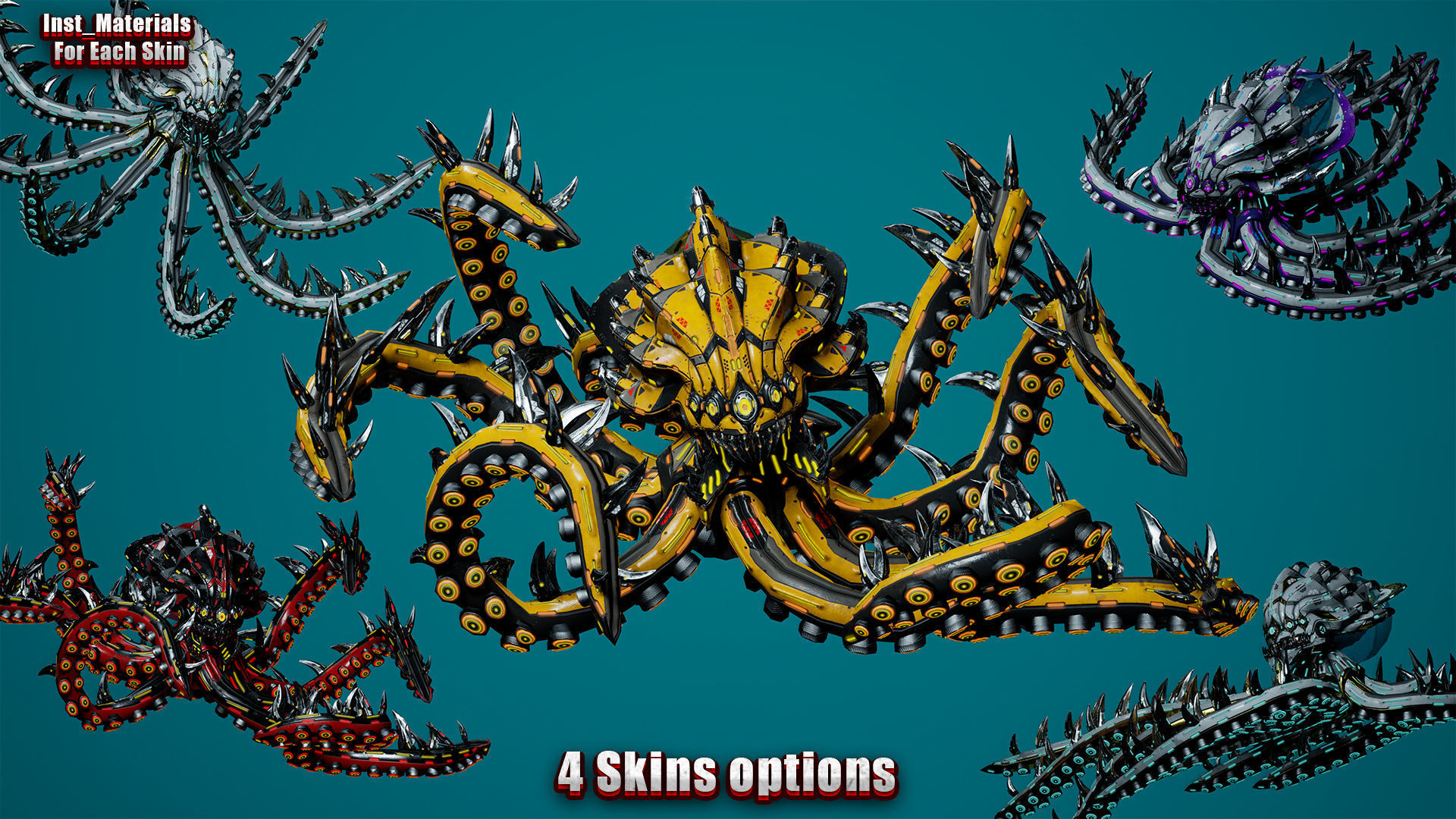 Sci-Fi Octopus Low-poly 3D model_2