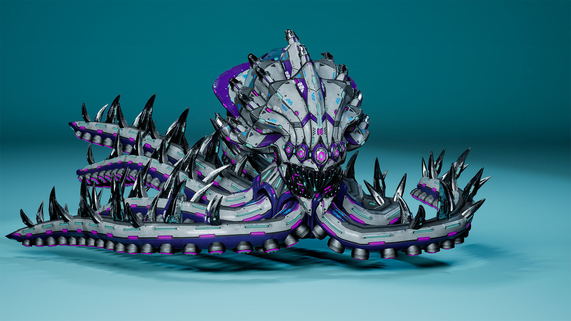 Sci-Fi Octopus Low-poly 3D model_7