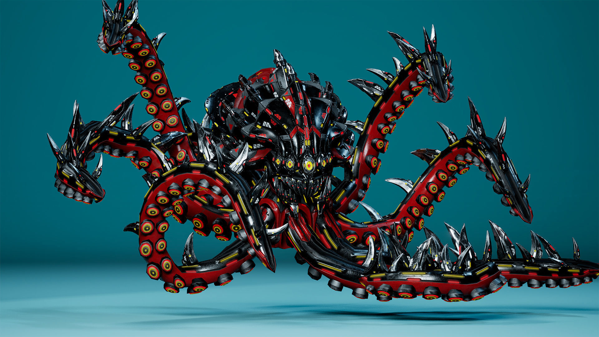 Sci-Fi Octopus Low-poly 3D model_19